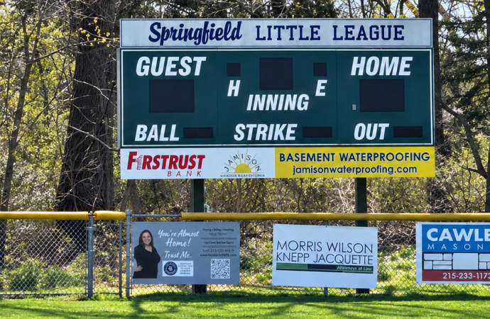 Jamison Basement Waterproofing little league baseball scoreboard