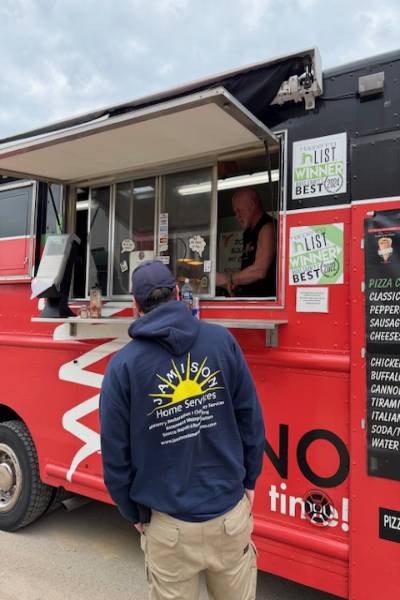 Employee appreciation pizza truck visit jamison 2